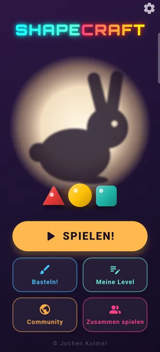 ShapeCraft Startbildschirm